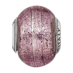 Sterling Silver Reflections Italian Pink Glitter Glass Bead