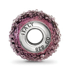 Sterling Silver Reflections Italian Light Purple Textured Glass Bead