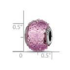 Sterling Silver Reflections Italian Light Purple Textured Glass Bead