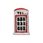 Sterling Silver Reflections Enameled Telephone Booth Bead