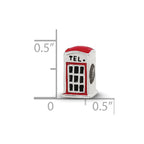 Sterling Silver Reflections Enameled Telephone Booth Bead