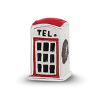 Sterling Silver Reflections Enameled Telephone Booth Bead