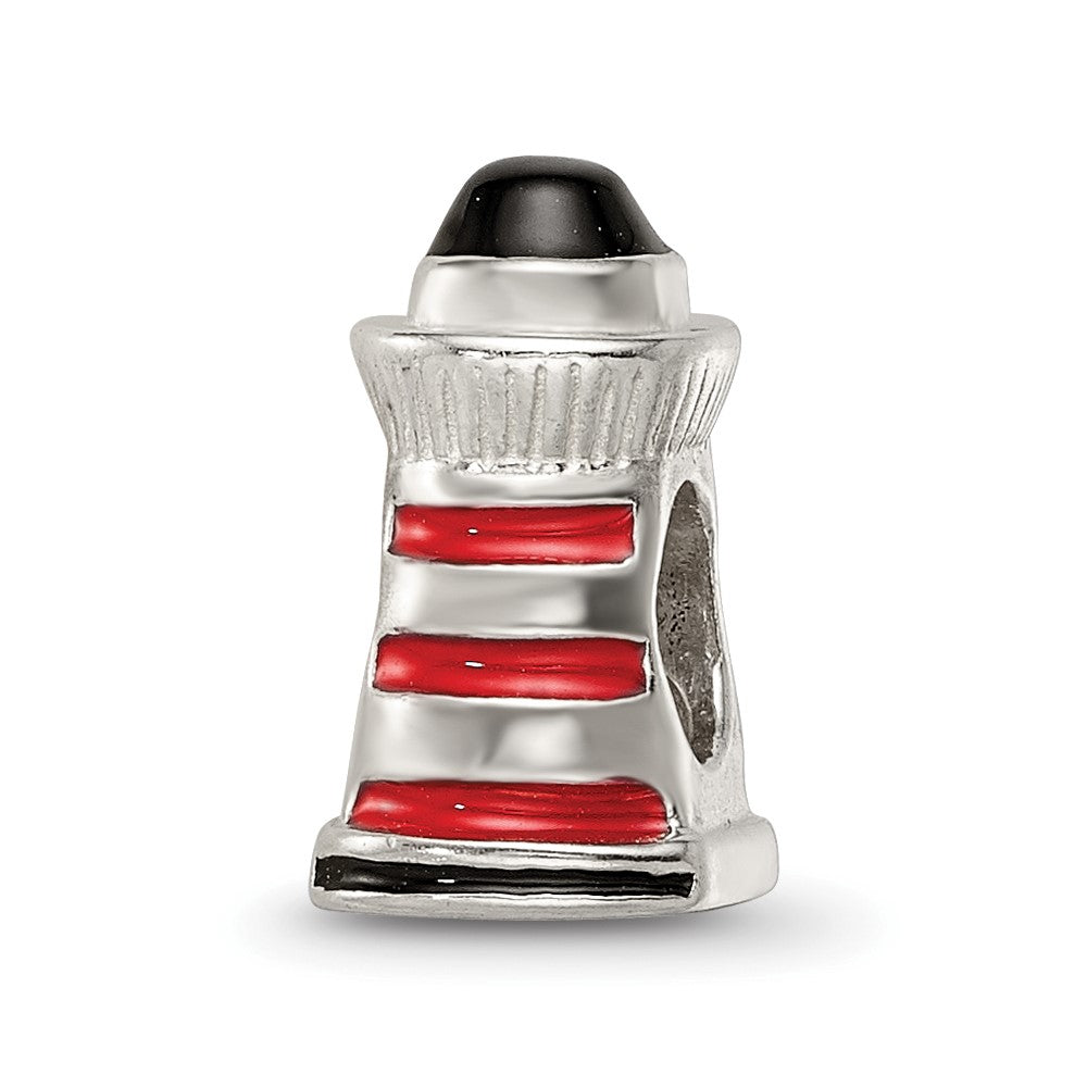Sterling Silver Reflections Enameled Lighthouse Bead