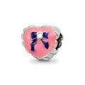 Sterling Silver Reflections Kids Enameled Heart with Bow Bead