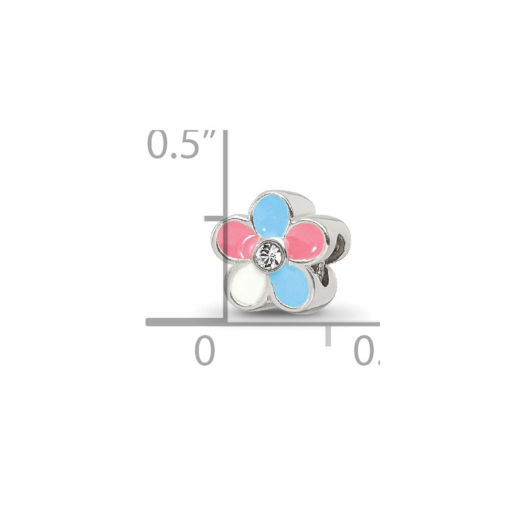 Sterling Silver Reflections Kids Enameled Flower Bead