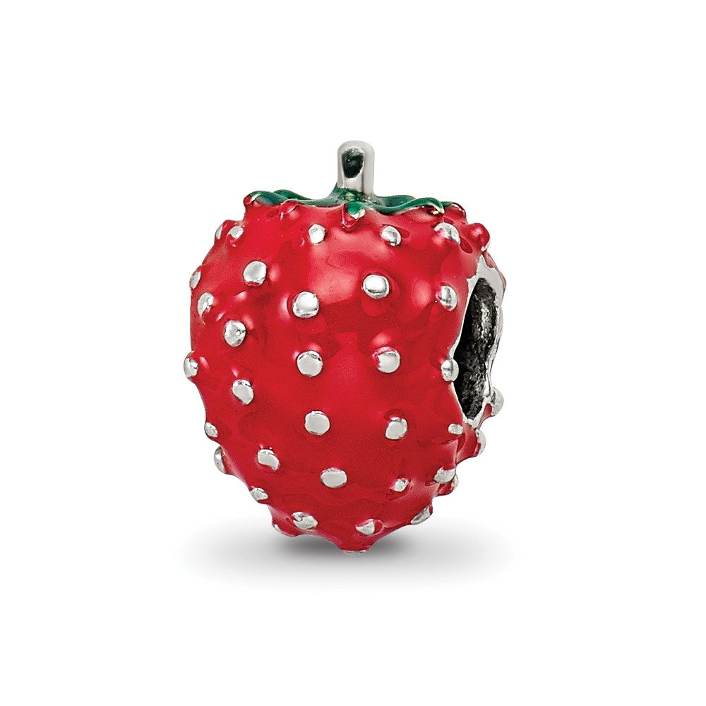 Sterling Silver Reflections Kids Enameled Strawberry Bead
