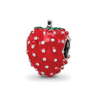 Sterling Silver Reflections Kids Enameled Strawberry Bead