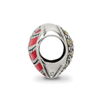 Sterling Silver Reflections Marcasite & Enameled Heart Bead