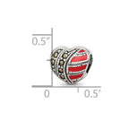 Sterling Silver Reflections Marcasite & Enameled Heart Bead