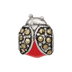 Sterling Silver Reflections Enameled & Marcasite Ladybug Bead