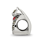 Sterling Silver Reflections Marcasite & Enameled Cat Bead
