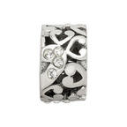 Sterling Silver Reflections Preciosa Crystal and Hearts Bead