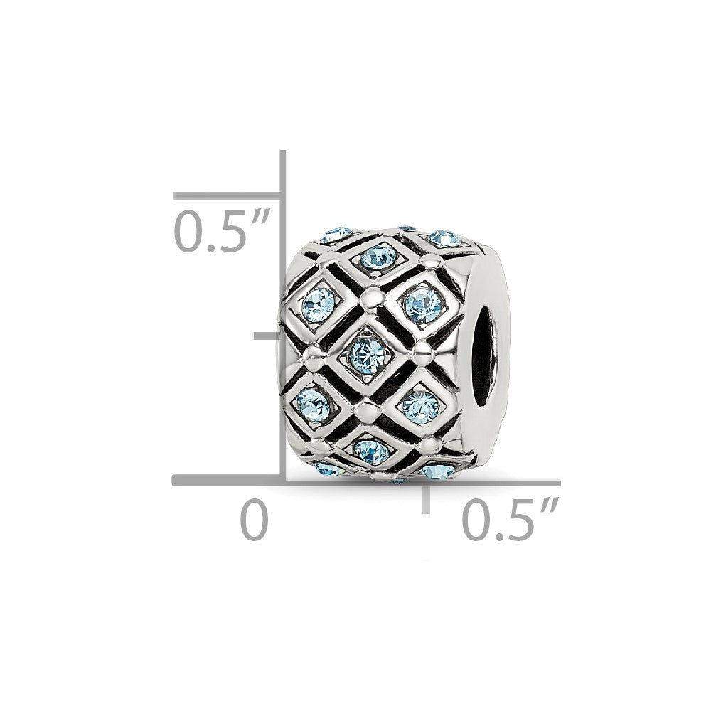 Sterling Silver Reflections March Preciosa Crystal Bead