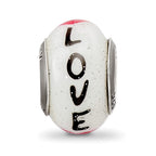 Sterling Silver Reflections Love w/Hearts Italian Glass Bead