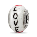Sterling Silver Reflections Love w/Hearts Italian Glass Bead