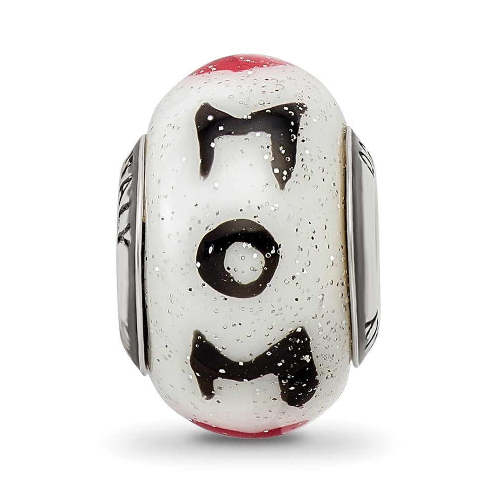 Sterling Silver Reflections Mom w/Hearts Italian Glass Bead
