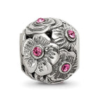 Sterling Silver Reflections Pink Preciosa Crystal Flower Bead