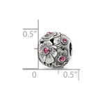 Sterling Silver Reflections Pink Preciosa Crystal Flower Bead