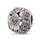 Sterling Silver Reflections Pink Preciosa Crystal Flower Bead