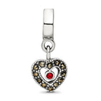 Sterling Silver Reflections Marcasite Heart Dangle Bead