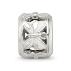 Sterling Silver Reflections White Enameled Butterfly Bead