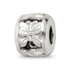 Sterling Silver Reflections White Enameled Butterfly Bead