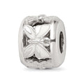 Sterling Silver Reflections White Enameled Butterfly Bead