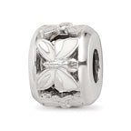 Sterling Silver Reflections White Enameled Butterfly Bead