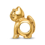 Sterling Silver Gold-plated Reflections Cat Bead