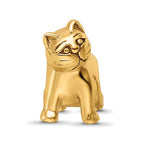 Sterling Silver Gold-plated Reflections Cat Bead