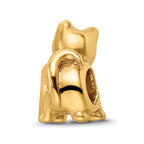 Sterling Silver Gold-plated Reflections Cat Bead