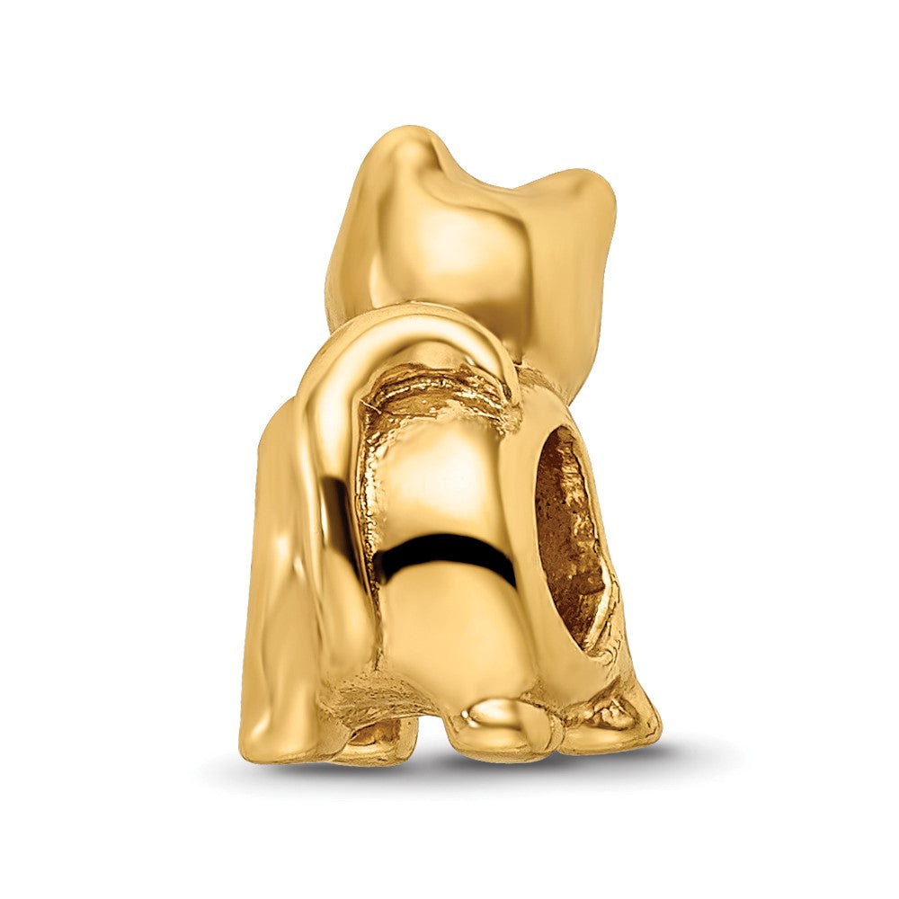 Sterling Silver Gold-plated Reflections Cat Bead