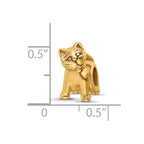Sterling Silver Gold-plated Reflections Cat Bead