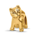 Sterling Silver Gold-plated Reflections Cat Bead