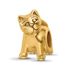 Sterling Silver Gold-plated Reflections Cat Bead