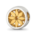 Sterling Silver Reflections Gold-plated Flower Bead