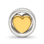 Sterling Silver Reflections Gold-plated Heart Bead