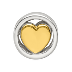 Sterling Silver Reflections Gold-plated Heart Bead