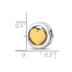 Sterling Silver Reflections Gold-plated Heart Bead