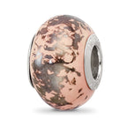 Sterling Silver Reflections Pink w/Platinum Foil Ceramic Bead