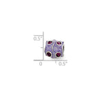 Sterling Silver Reflections Purple Crystal & Enamel Bead