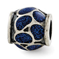 Sterling Silver Reflections Blue Enamel w/Sparkles Bead