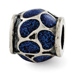 Sterling Silver Reflections Blue Enamel w/Sparkles Bead