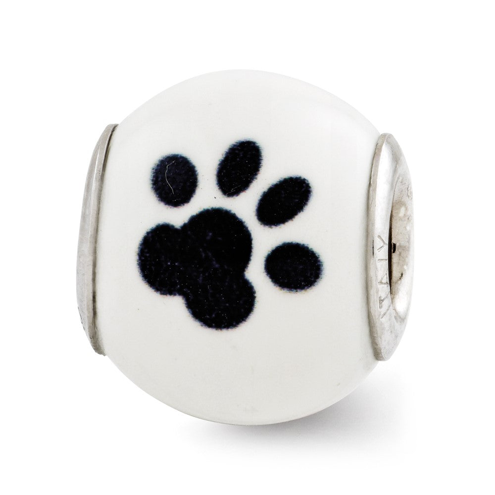Sterling Silver Reflections Enameled Cat Theme Bead