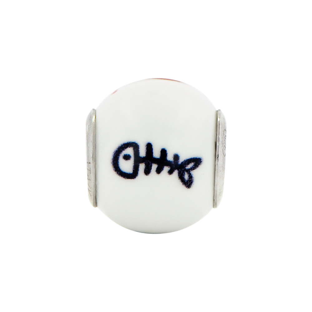 Sterling Silver Reflections Enameled Cat Theme Bead