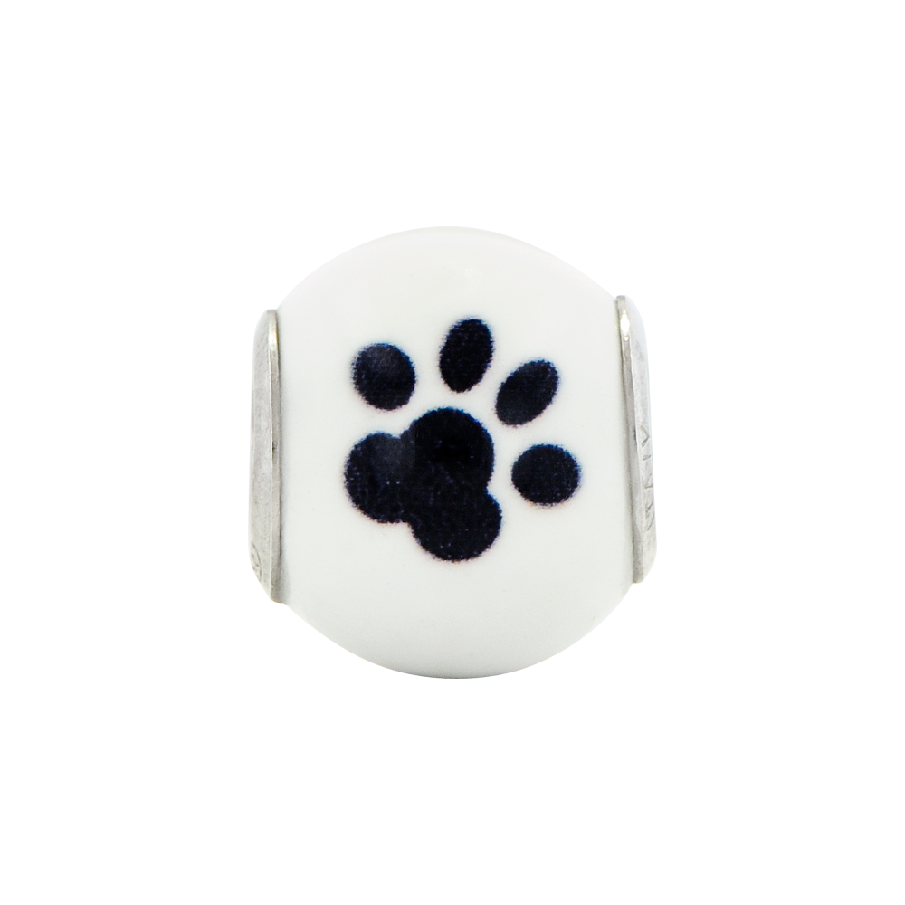 Sterling Silver Reflections Enameled Cat Theme Bead