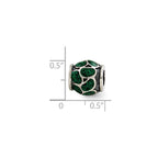 Sterling Silver Reflections Green Enamel w/Sparkles Bead