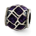 Sterling Silver Reflections Purple Enamel w/Sparkles Bead