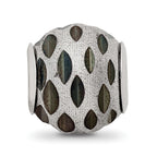 Sterling Silver Reflections Velvet Black Diamond Cut Bead