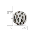 Sterling Silver Reflections Velvet Black Diamond Cut Bead